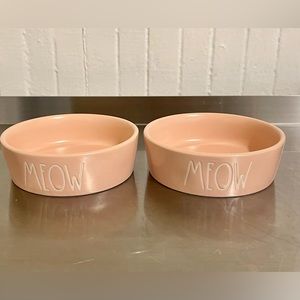 Set of 2 Rae Dunn Cat Dishes, MEOW